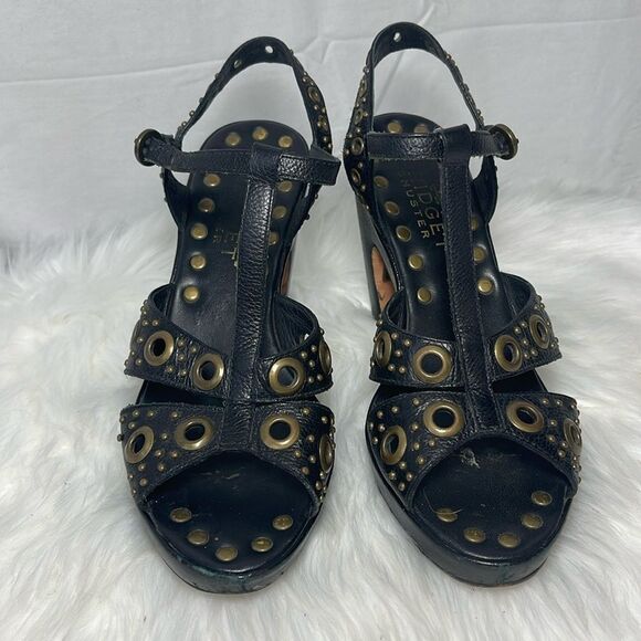 Bridget Shuster Vintage Rivet Stud Platform Sandals Sz 7.5 - Picture 2 of 7